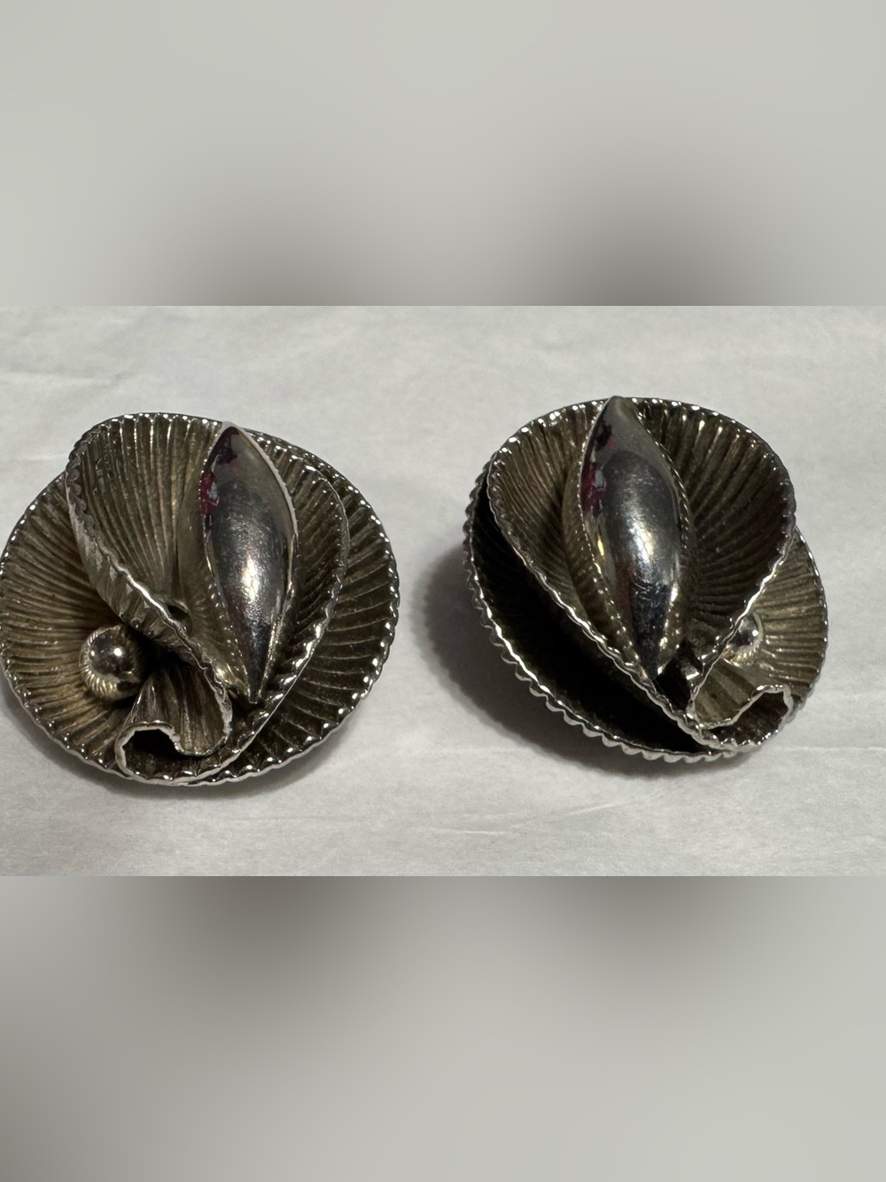 Vintage Silver Tone Clip On Earrings